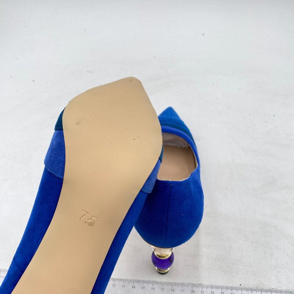 Fowt Blue Gradient Wave Pattern Pointed Toe Jewel… - image 5